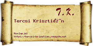 Tercsi Krisztián névjegykártya
